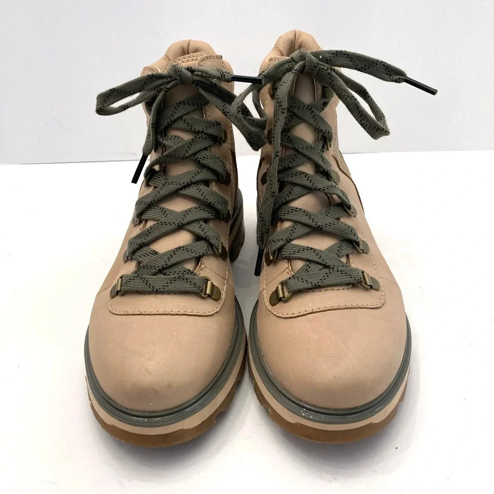 SOREL Lennox Lace-Up Waterproof Hiking Boot Womens 9 Canoe Tan Leather